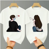  เสื้อคู่กับแฟน เสื้อคู่ เสื้อยืดคอกลม-...
