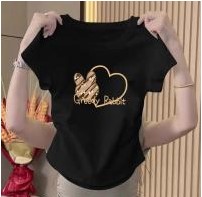 เสื้อผ้าแฟชั่นสวยๆคอกลมเสื้อยืดครอปเอวลอยทร...