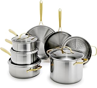 GreenPan Stainless Steel Cookware Set, 11 P...
